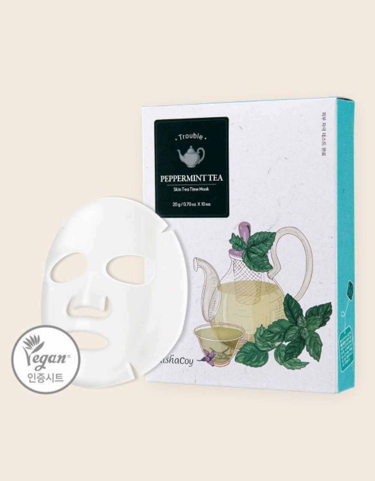 ElishaCoy Skin Tea Time Mask – Peppermint Tea 20g 10 Stueck pro Packungseinheit